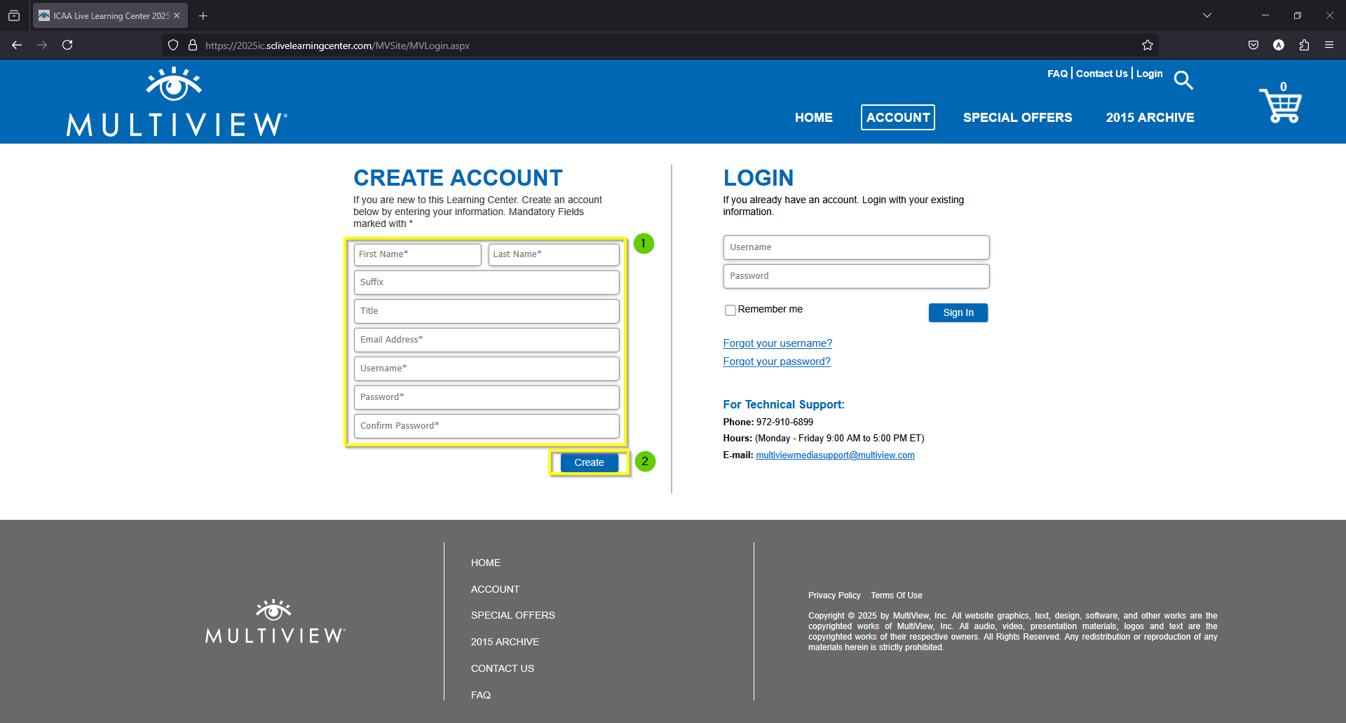 Create Account 2